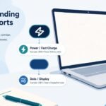Original illustration comparing Thunderbolt and USB-C laptop port styles