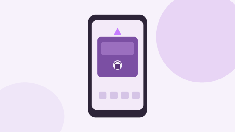 Flat vector illustration of a phone with a single pinned app card locked on screen while other icons stay hidden