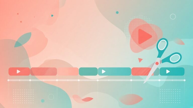 Abstract video timeline and scissors for free student video editors