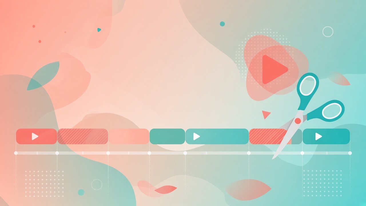 Abstract video timeline and scissors for free student video editors