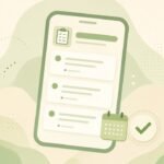 Original illustration of a phone checklist for college assignments