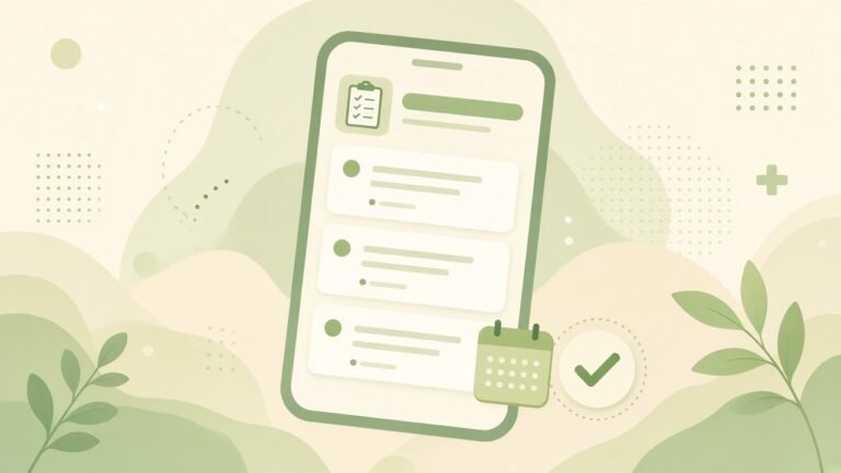 Original illustration of a phone checklist for college assignments