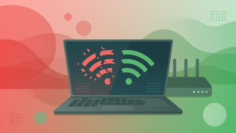 Windows 11 laptop Wi-Fi disconnect warning troubleshooting scene