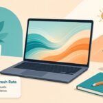 Illustration of a laptop screen comparing 60Hz and 120Hz refresh rates