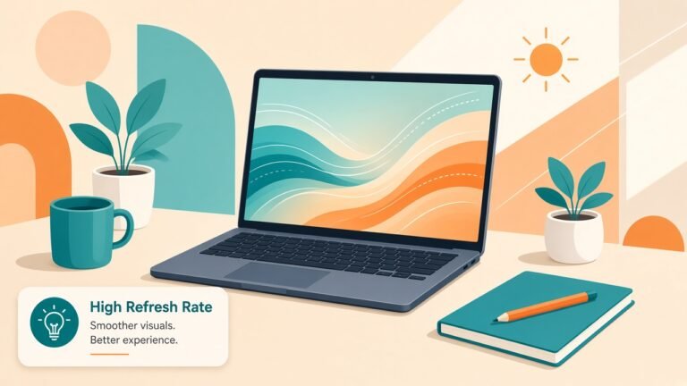 Illustration of a laptop screen comparing 60Hz and 120Hz refresh rates