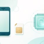 Illustration of an Android phone with eSIM and physical SIM
