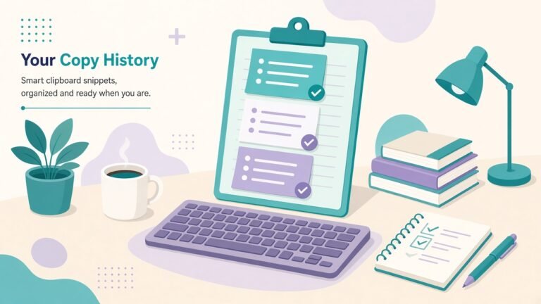 Illustration of Windows clipboard history on a computer