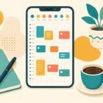 Illustration of a weekly study plan on a phone